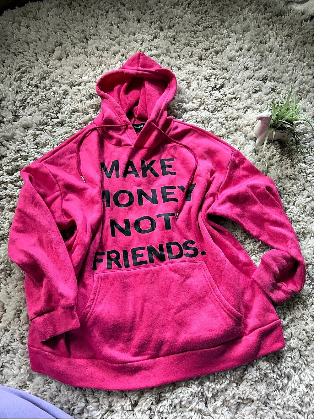 Make money not friends Streetwear street funny Pink Graphic Hoodie